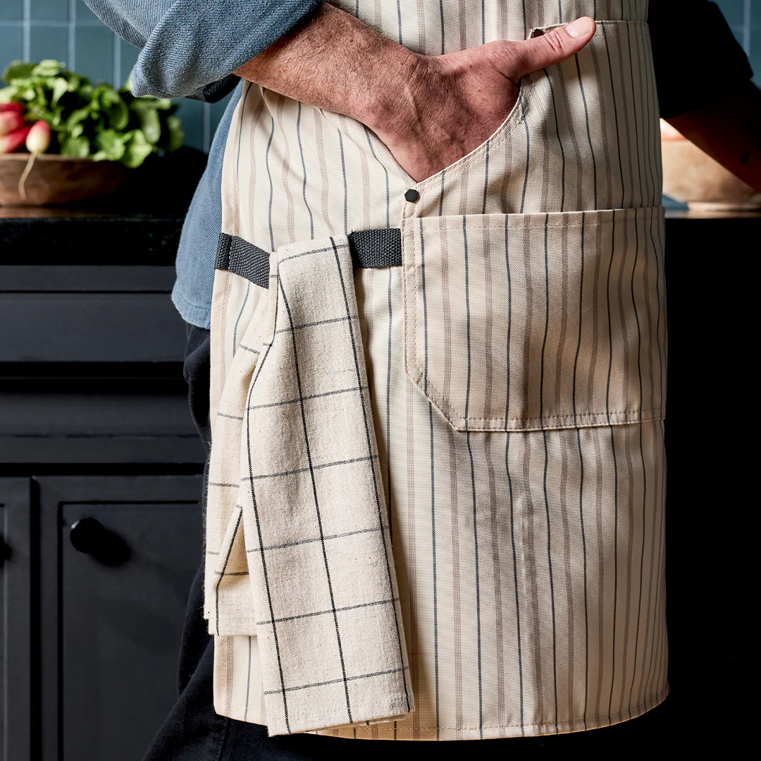 Eco Modern Apron (Pinstripe, Cream) - Image 7